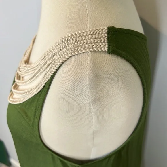 ANTHROPOLOGY LEIFNOTES Braided Rope Neckline Tank Top Cami - Picture 7 of 9